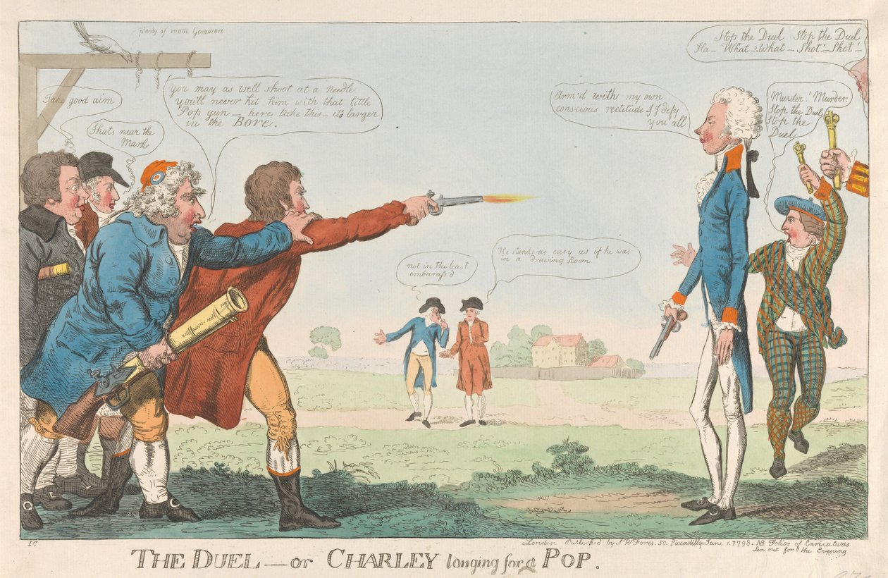 Il duello - ovvero Charley desidera un colpo da Isaac Cruikshank
