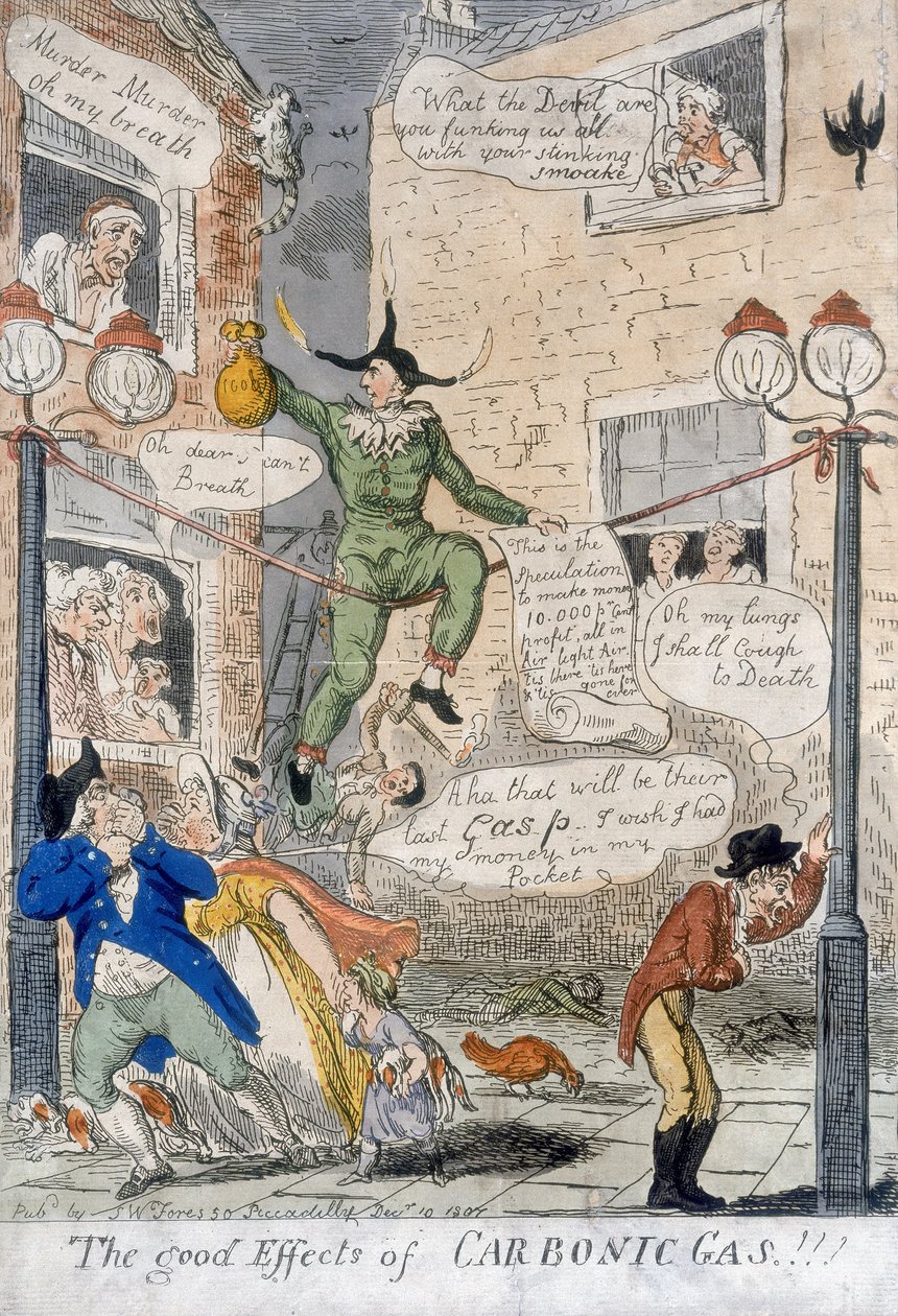 I buoni effetti del gas carbonico!, 1807 da Isaac Cruikshank