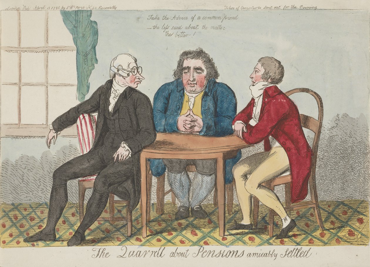La lite sulle pensioni amichevolmente risolta da Isaac Cruikshank
