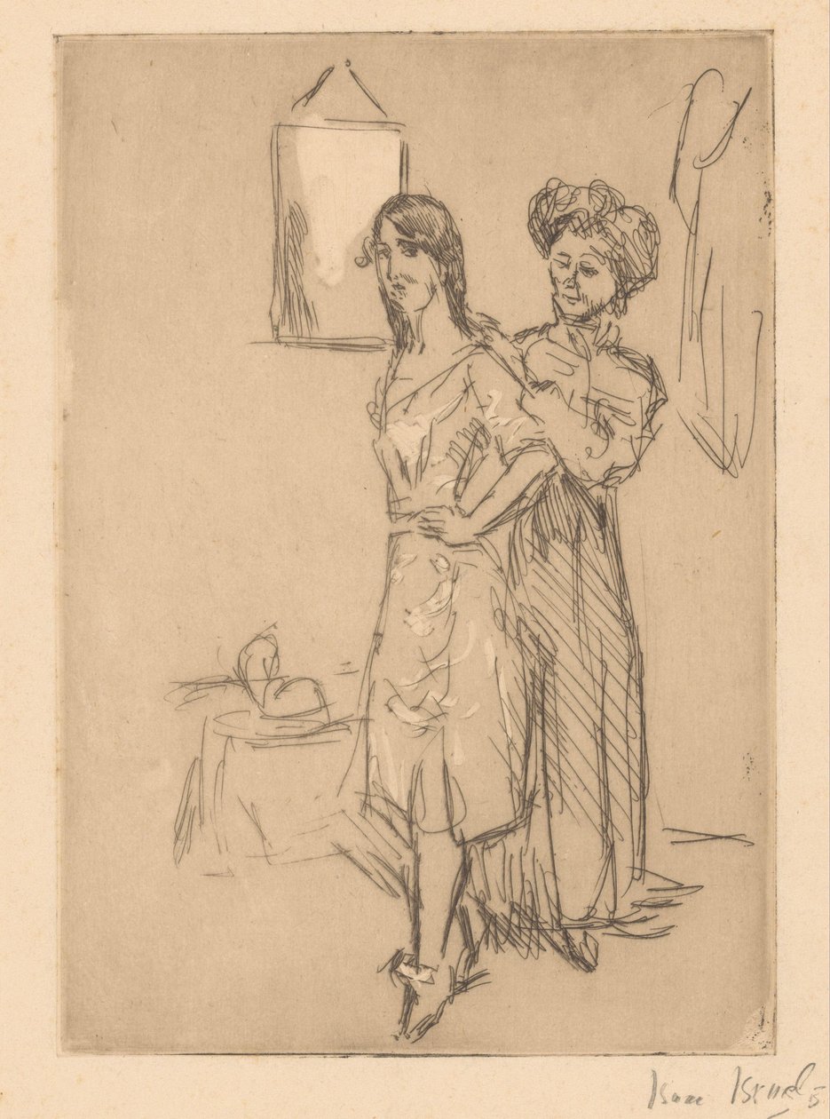 Giovane donna presso la modista da Isaac Israels (signed by artist)