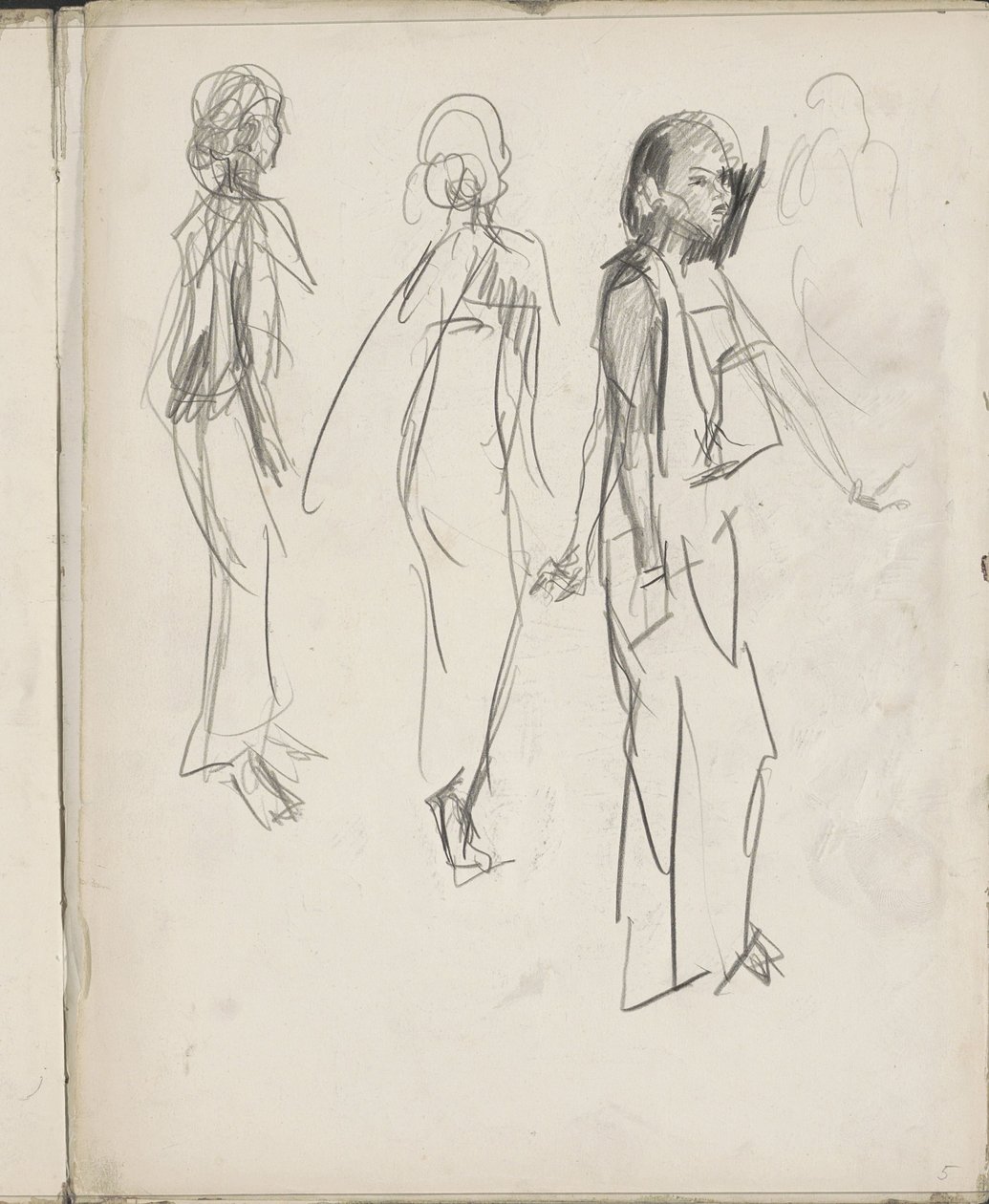 Tre figure indiane in piedi da Isaac Israels