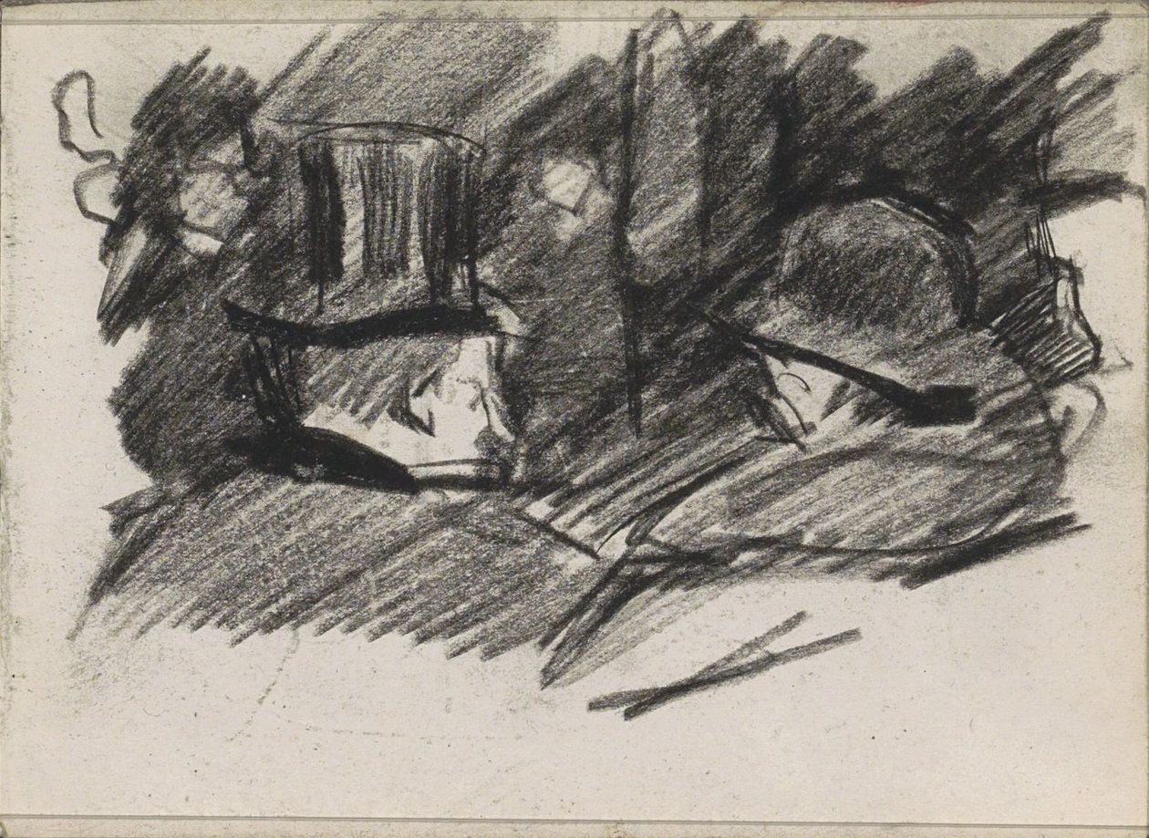 Uomo e donna con cappello, visti di spalle da Isaac Israels
