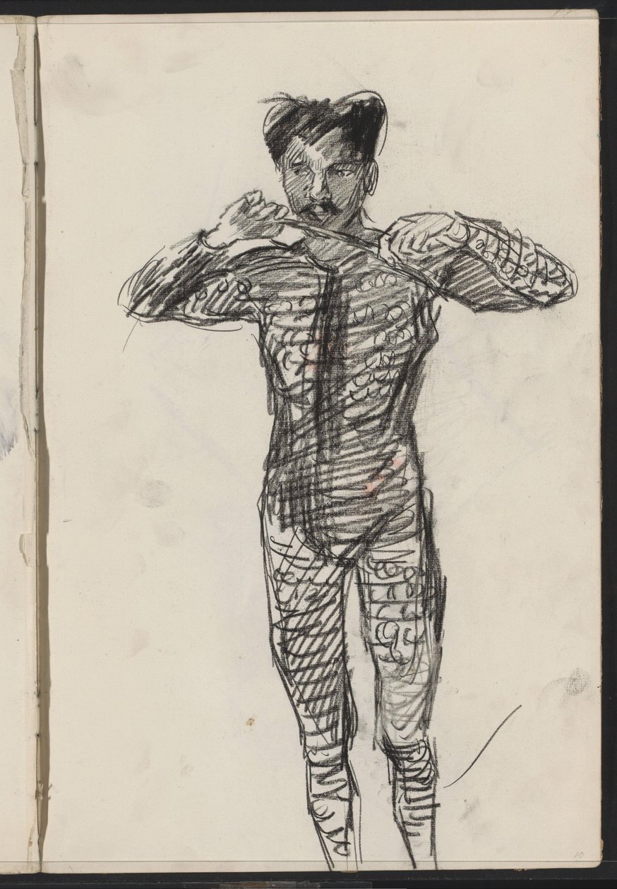 Uomo in piedi in costume, forse un artista da Isaac Israels