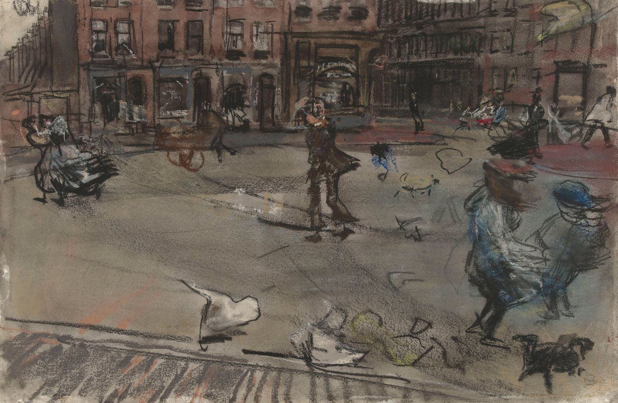 Raffica di vento a Dapperplein ad Amsterdam da Isaac Israels