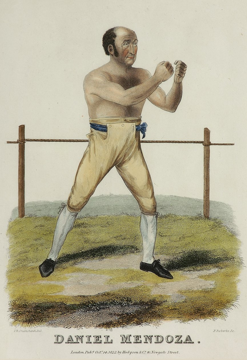 Daniel Mendoza, inciso da P. Roberts, pubblicato nel 1822 da Isaac Robert (after) Cruikshank
