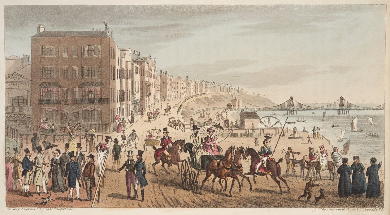 Personaggi sullo Steyne, Brighton, da The English Spy, pub. 1824 da Isaac Robert Cruikshank