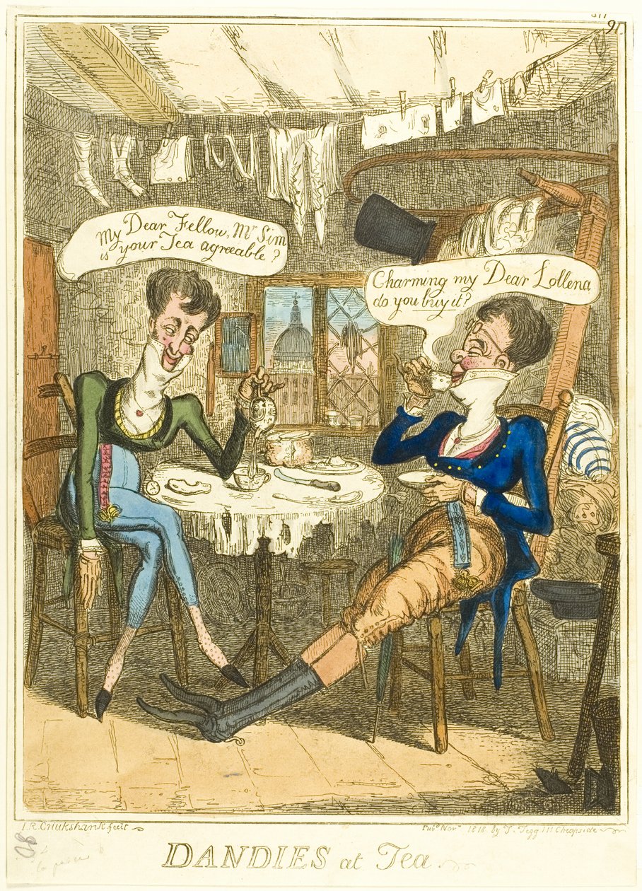 Dandy al tè da Isaac Robert Cruikshank