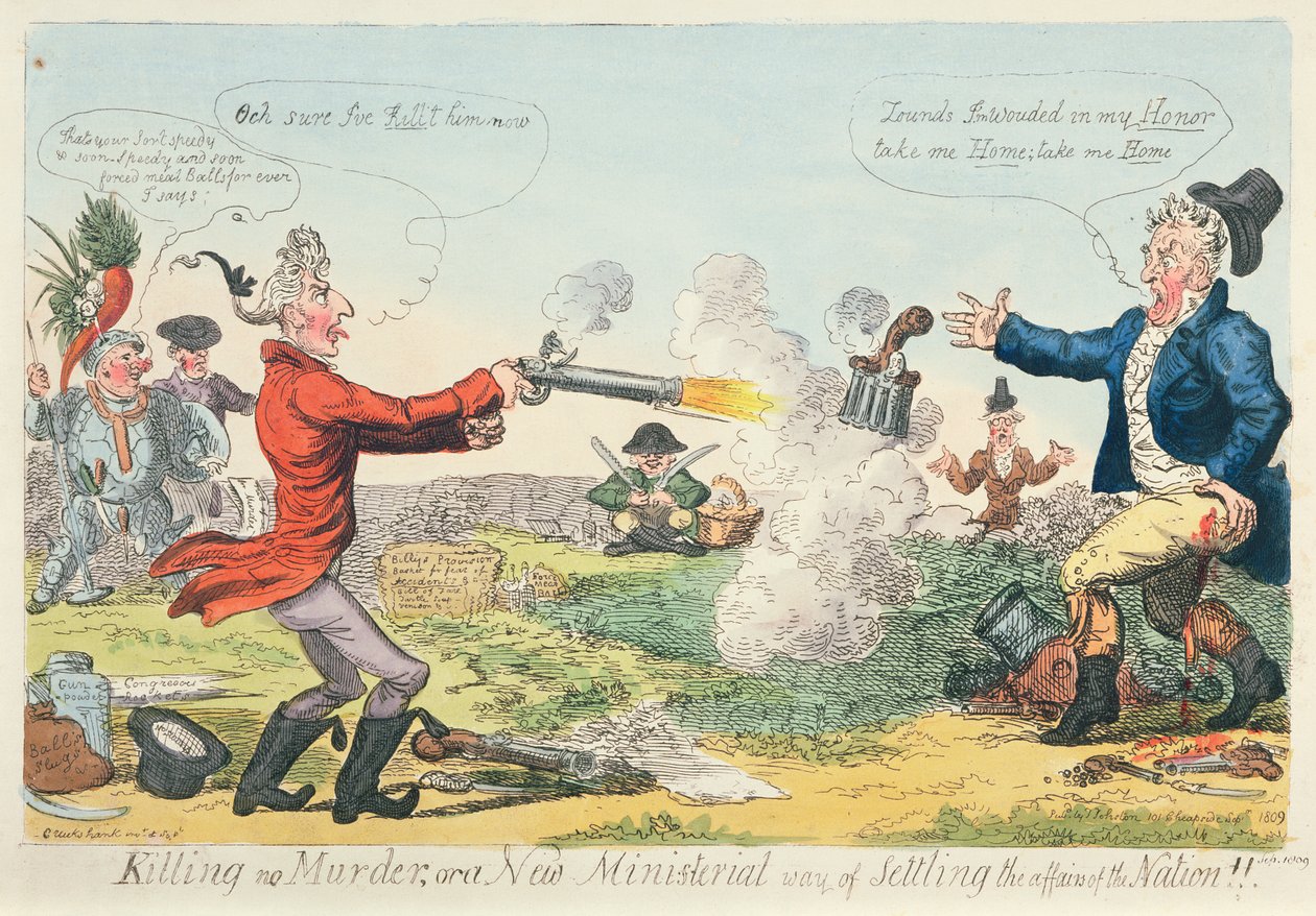 Killing no Murder, o un nuovo modo ministeriale di sistemare gli affari della Nazione!, 1809 da Isaac Robert Cruikshank
