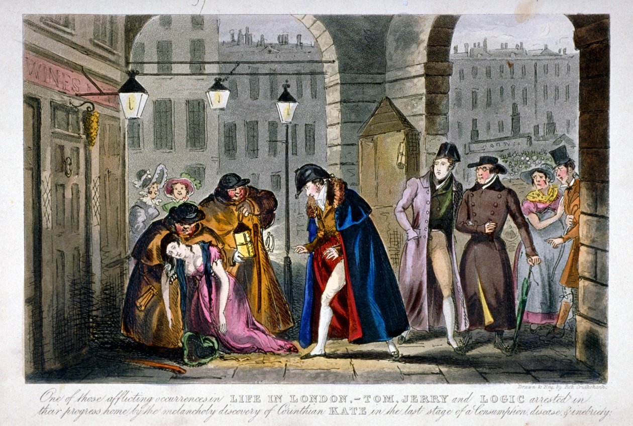Scena a Covent Garden, Westminster, Londra da Isaac Robert Cruikshank