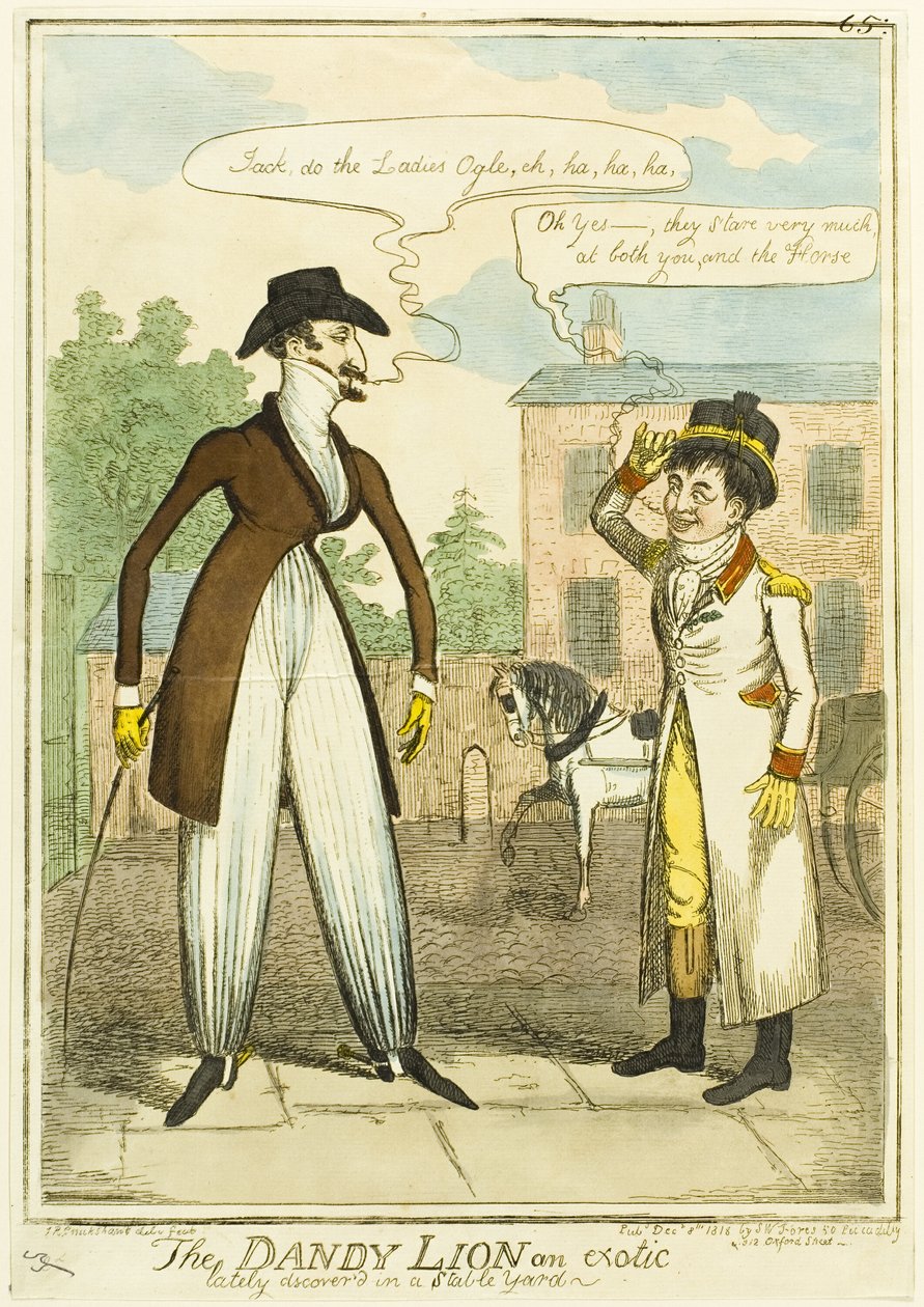 Il Leone Dandy, un esotico scoperto ultimamente nel cortile di una stalla da Isaac Robert Cruikshank