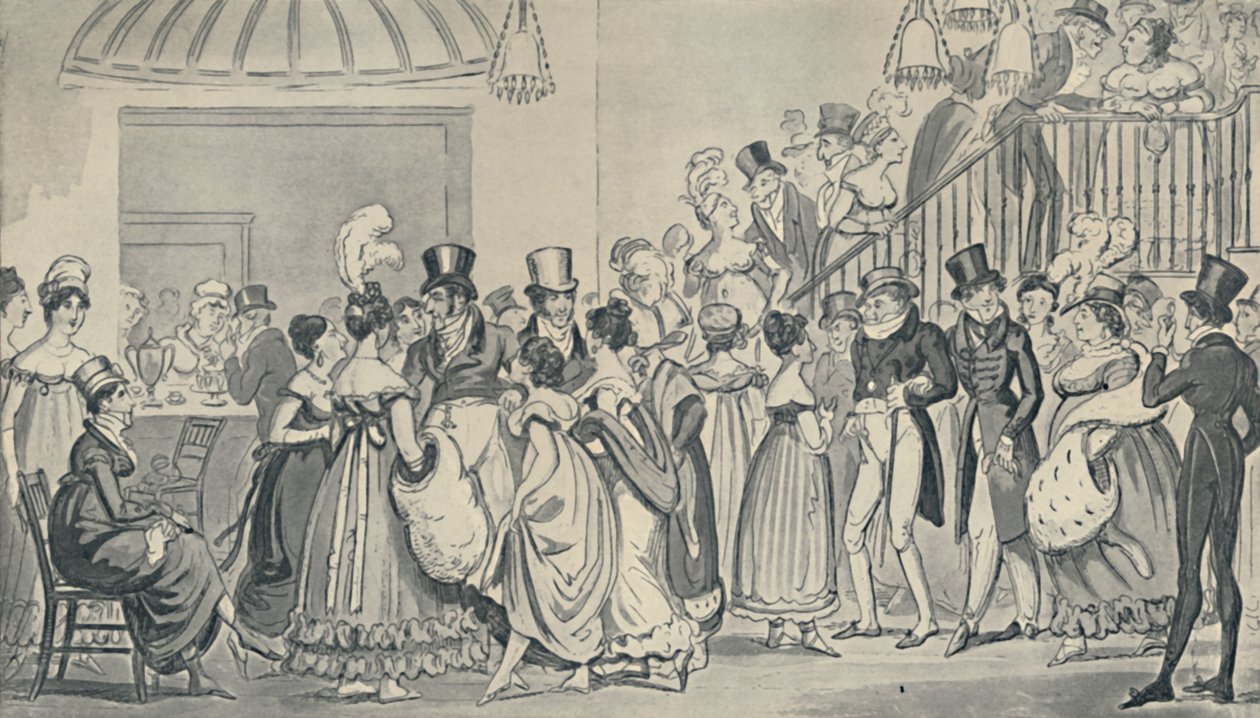 Nel salone di Covent Garden, 1821, 1920 da Isaac, Robert and George Cruikshank