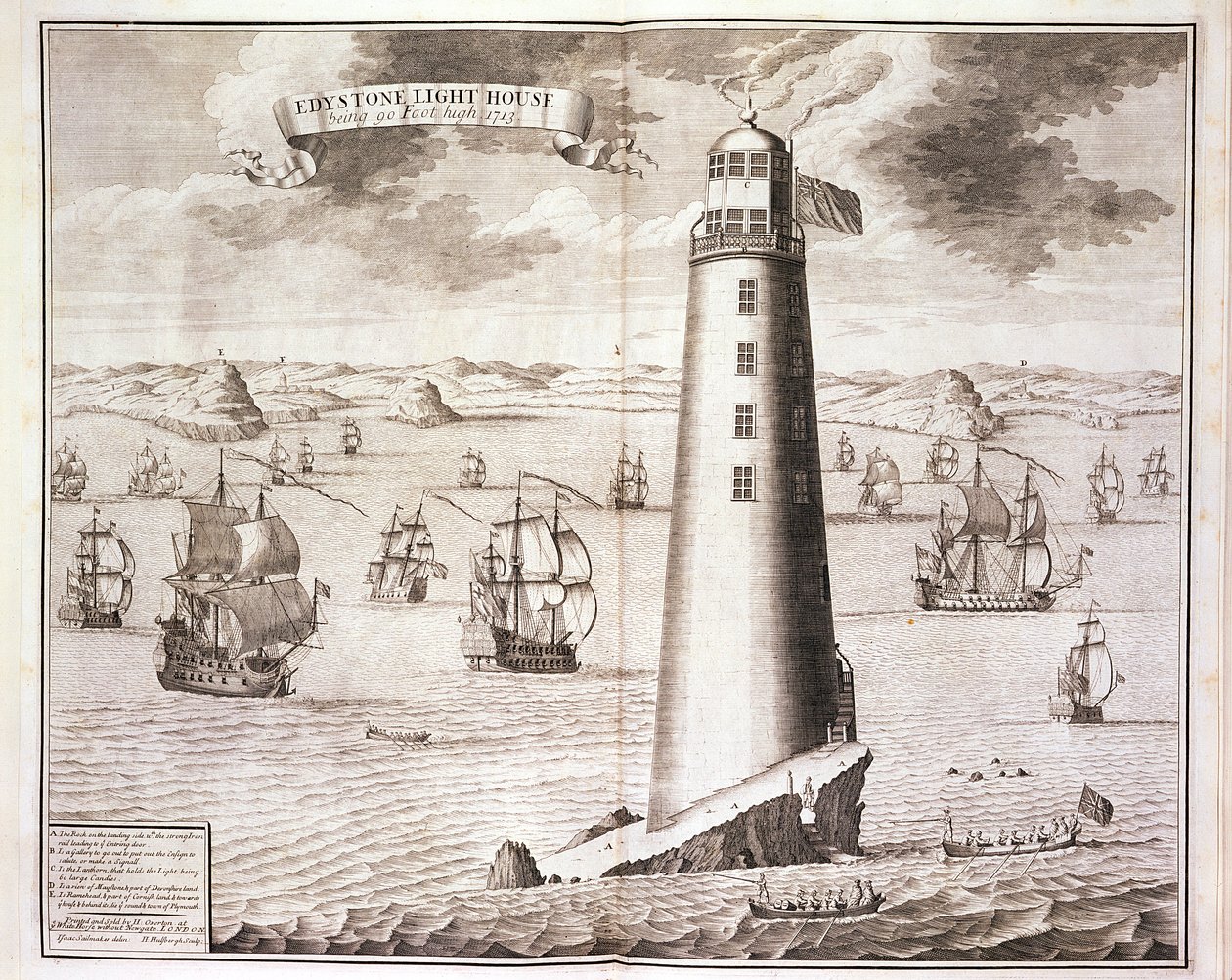 Il faro di Eddystone, inciso da Hendrick Hulsbergh, 1713 da Isaac Sailmaker