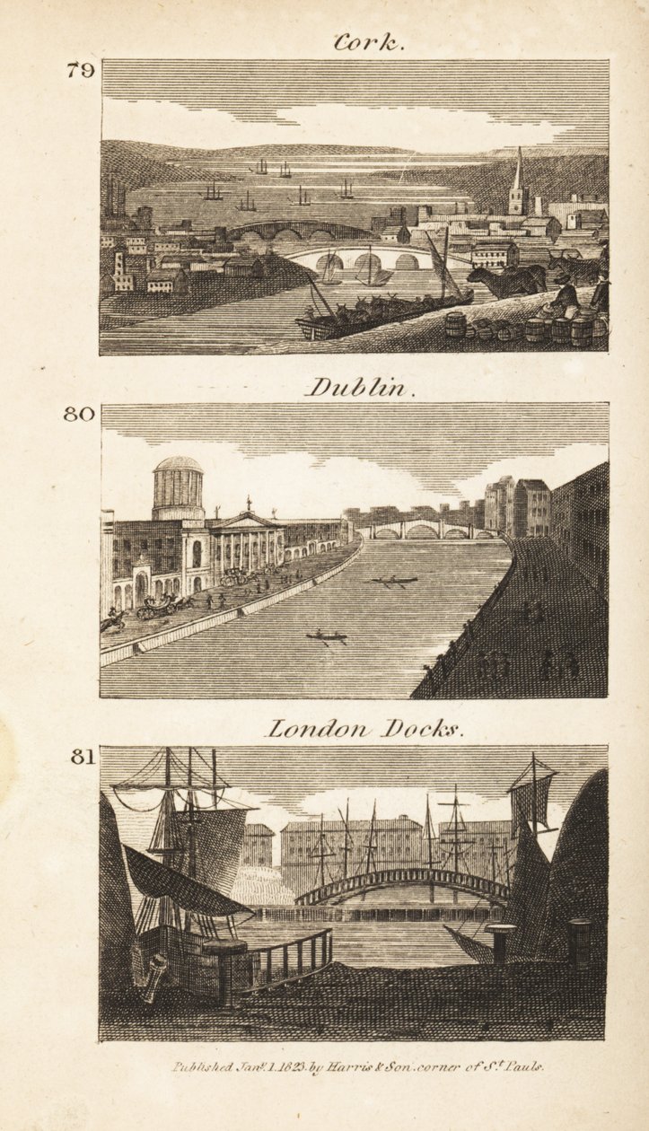 Commercianti in Irlanda e Inghilterra Regency: Cork, Dublino e Docks di Londra da Isaac Taylor