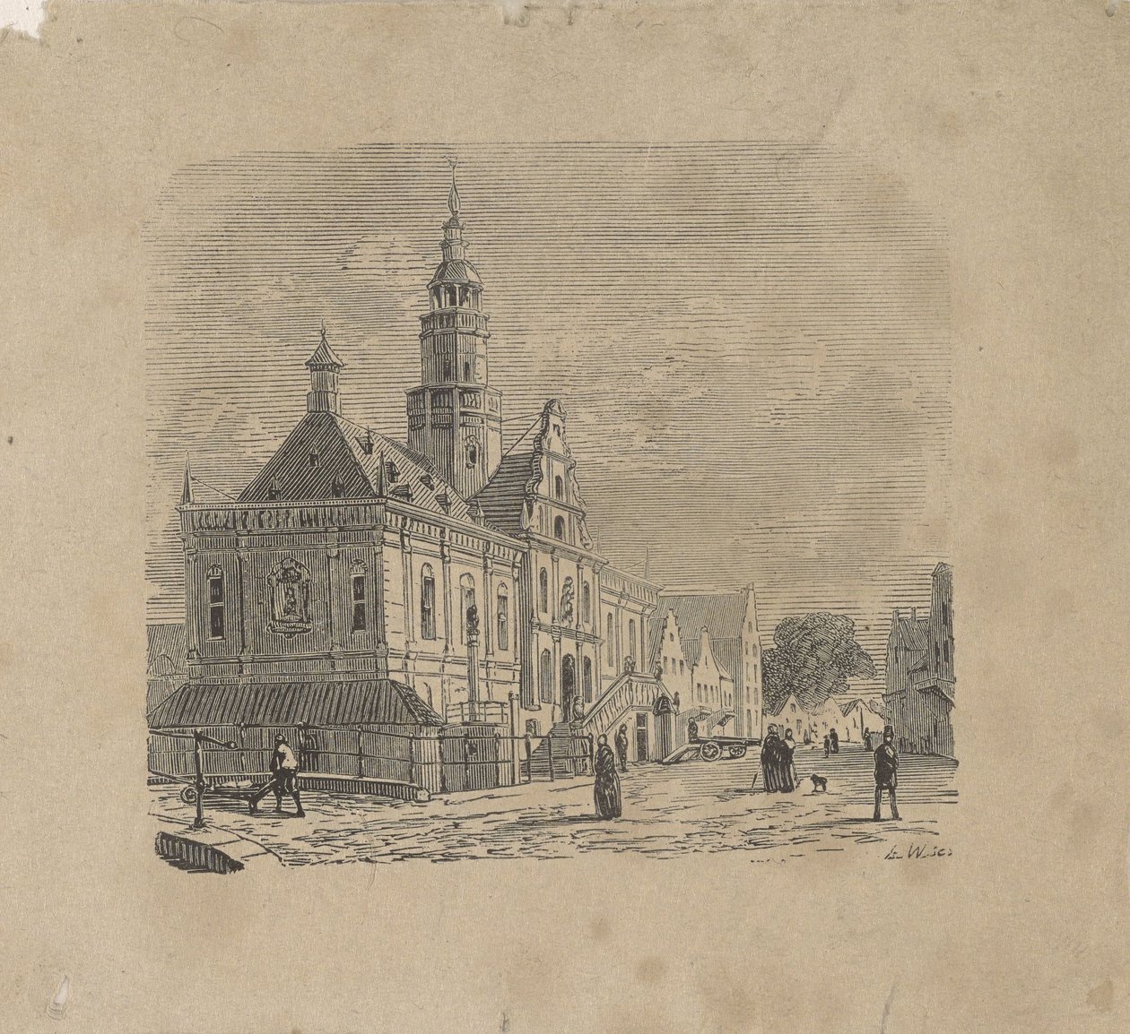 Veduta del municipio di Bolsward da Isaac Weissenbruch