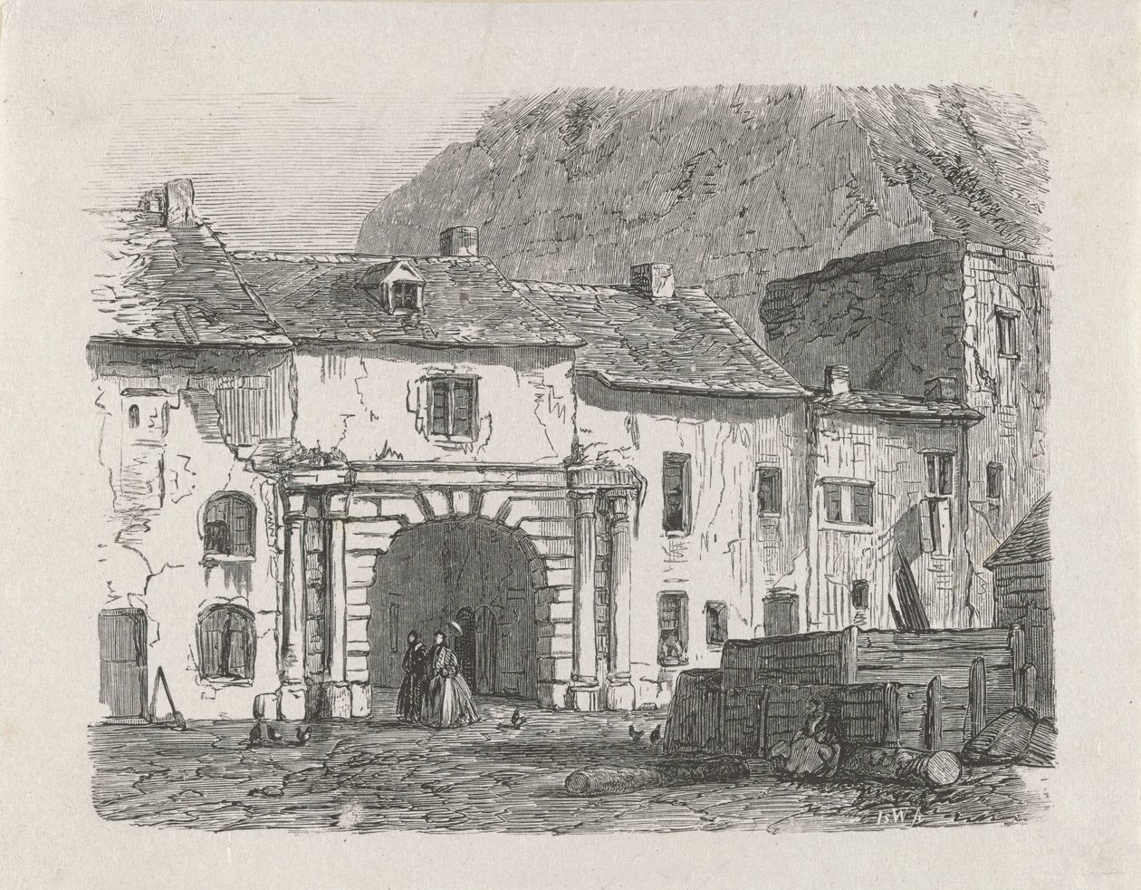 Porta nel sobborgo Claussen della città di Lussemburgo da Isaac Weissenbruch