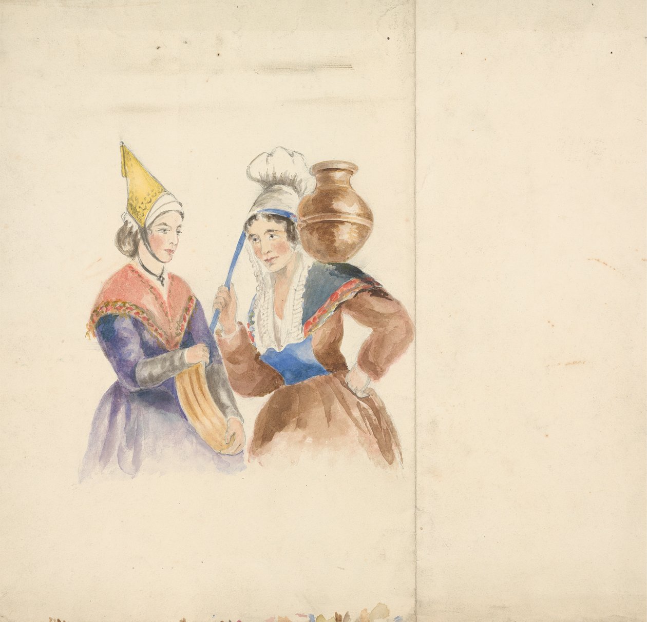 Due donne in costume colorato da Isaac Weld