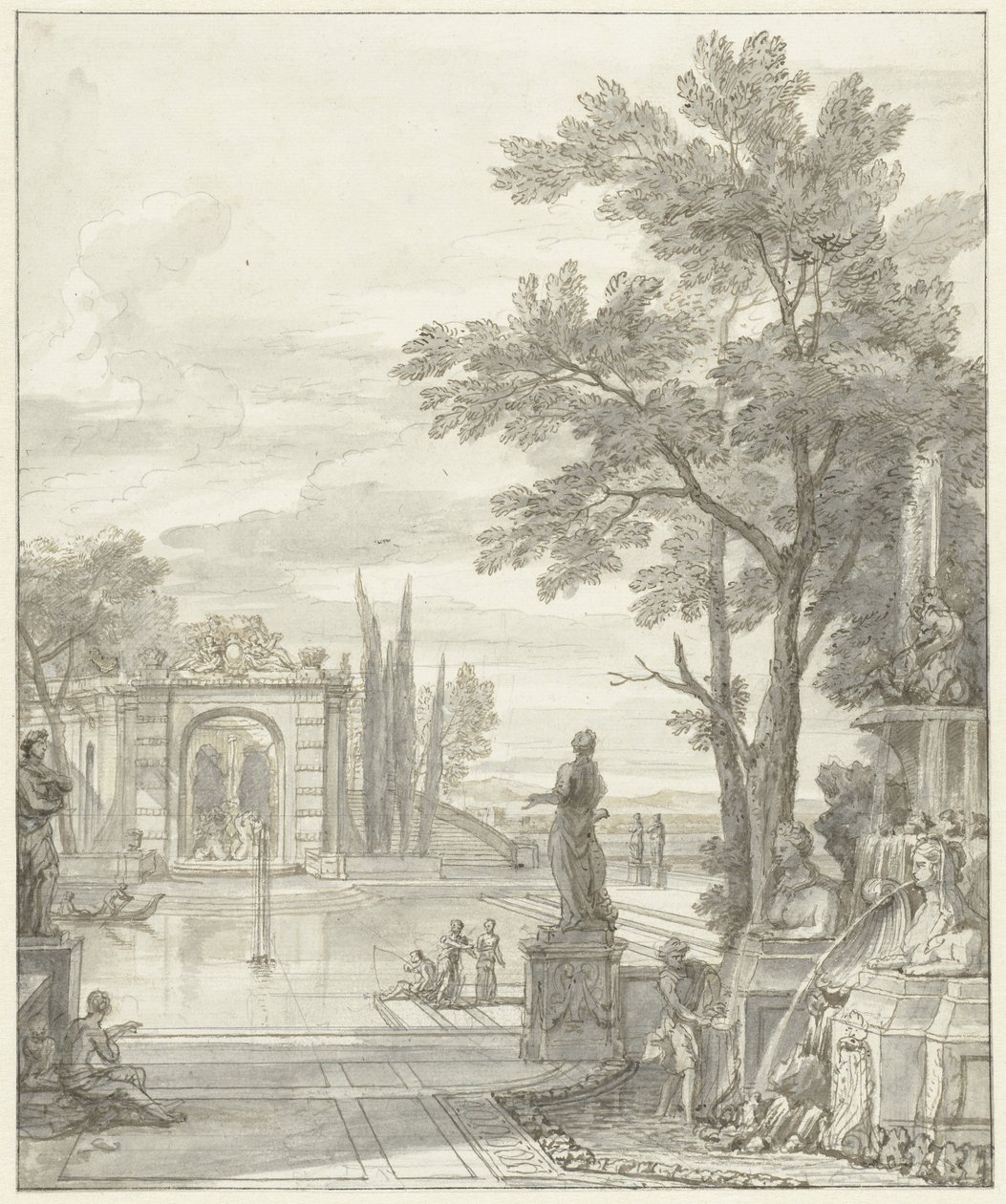 Veduta del parco da Isaac de Moucheron