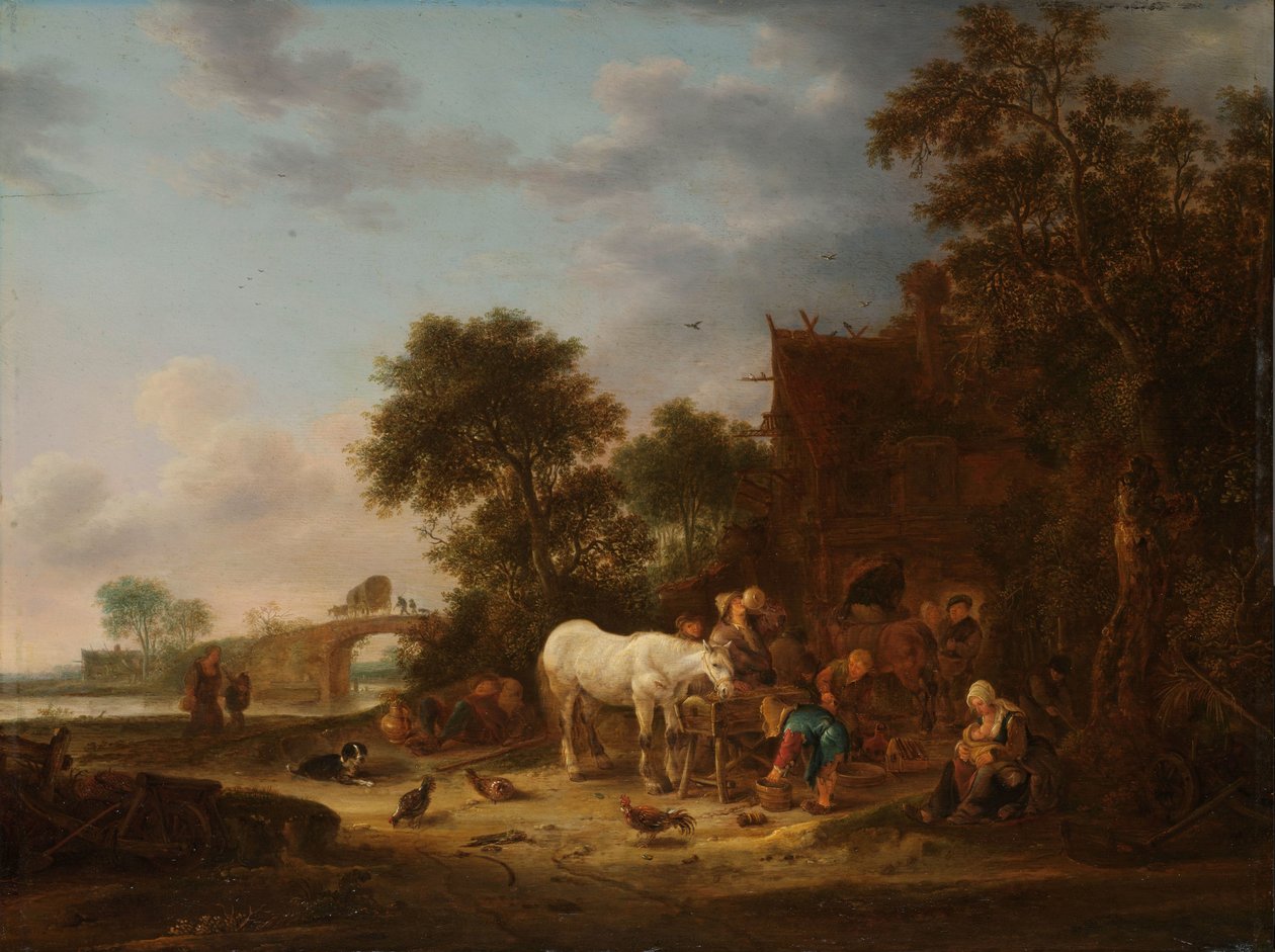 Locanda di campagna con cavallo all