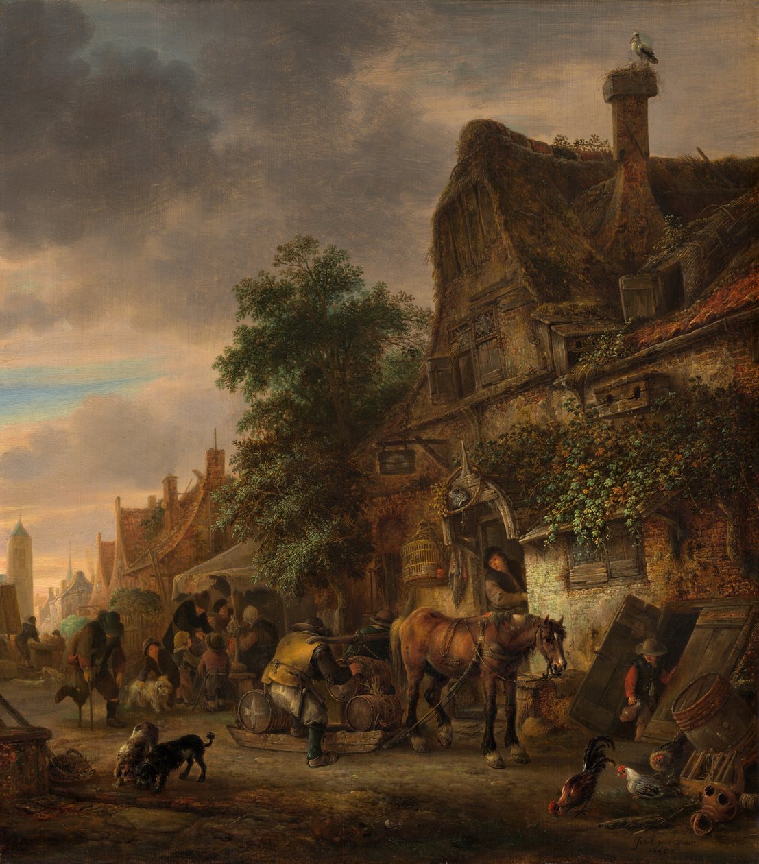 Operai davanti a una locanda da Isaac van Ostade