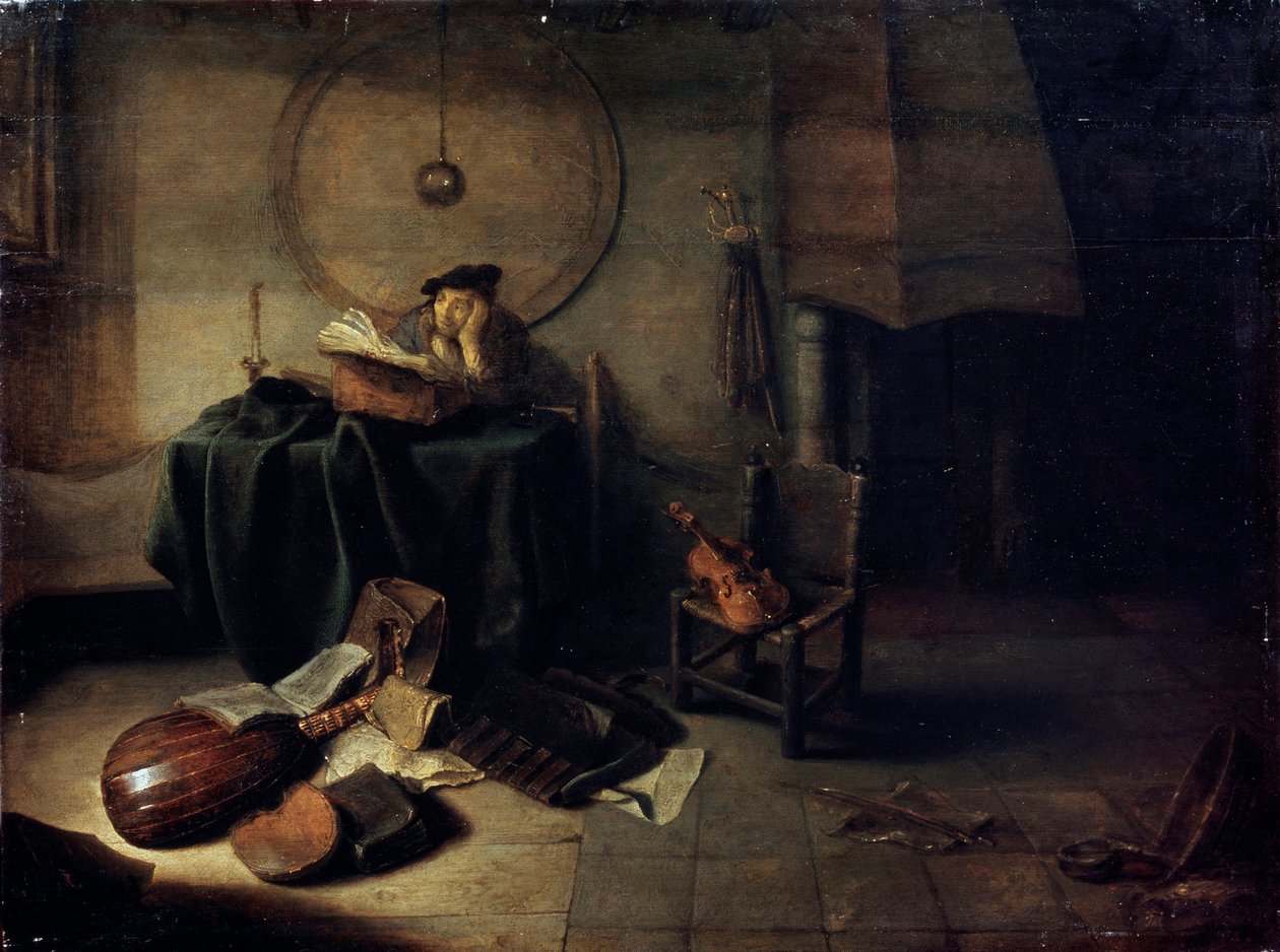 Melancholia II Scienziato nel suo studio, pittura olandese del XVII secolo da Isaak de Jouderville