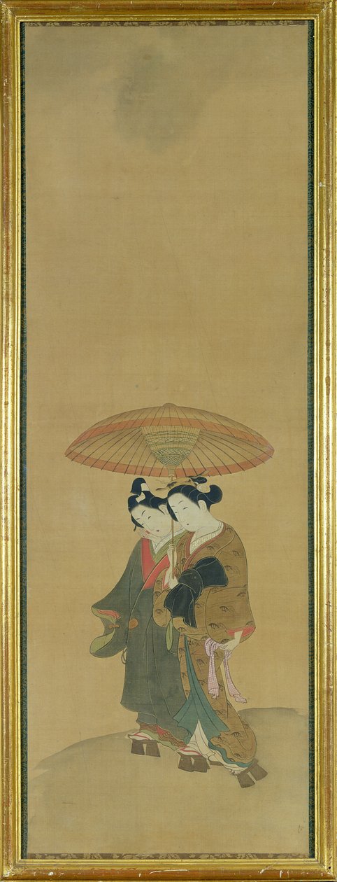 Due amanti sotto un ombrello da Ishikawa Toyonobu