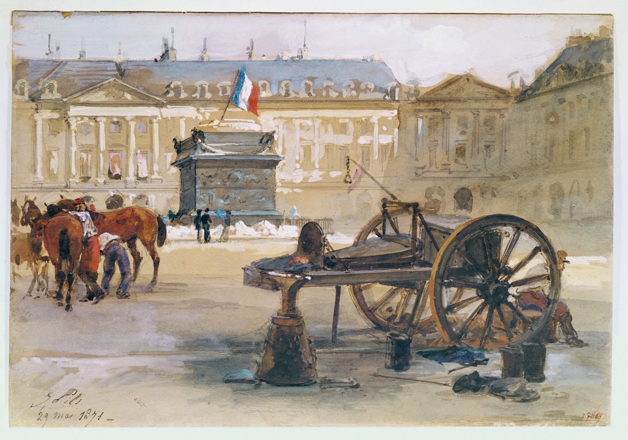 Comune di Parigi: La caduta della Colonna Vendôme, 29 maggio 1871 da Isidore Pils