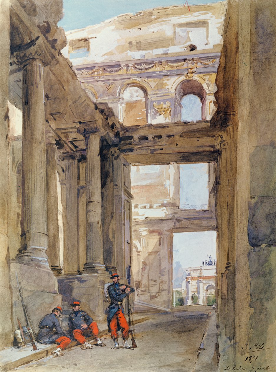 Soldati tra le rovine delle Tuileries, 7 luglio 1871 da Isidore Pils