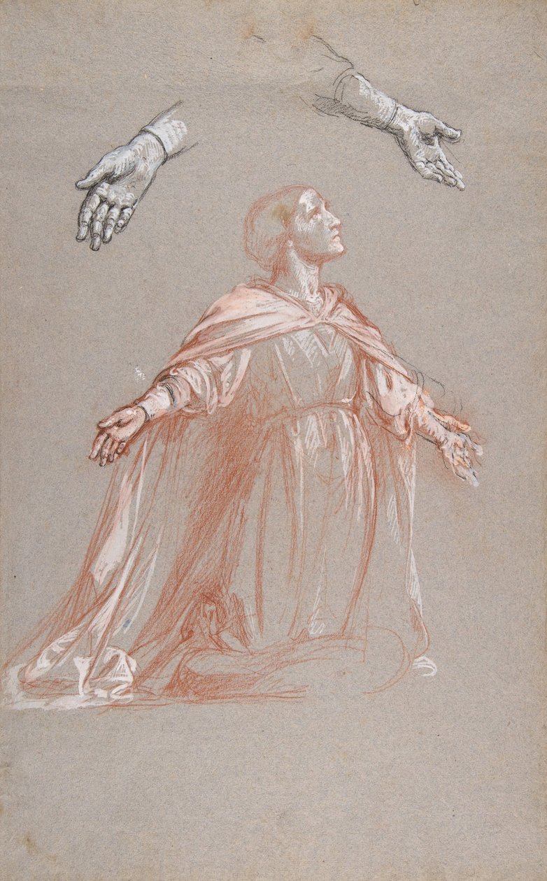 Sainte Clotilde registro centrale, studio per dipinti murali nella Cappella di Saint Remi da Isidore Pils