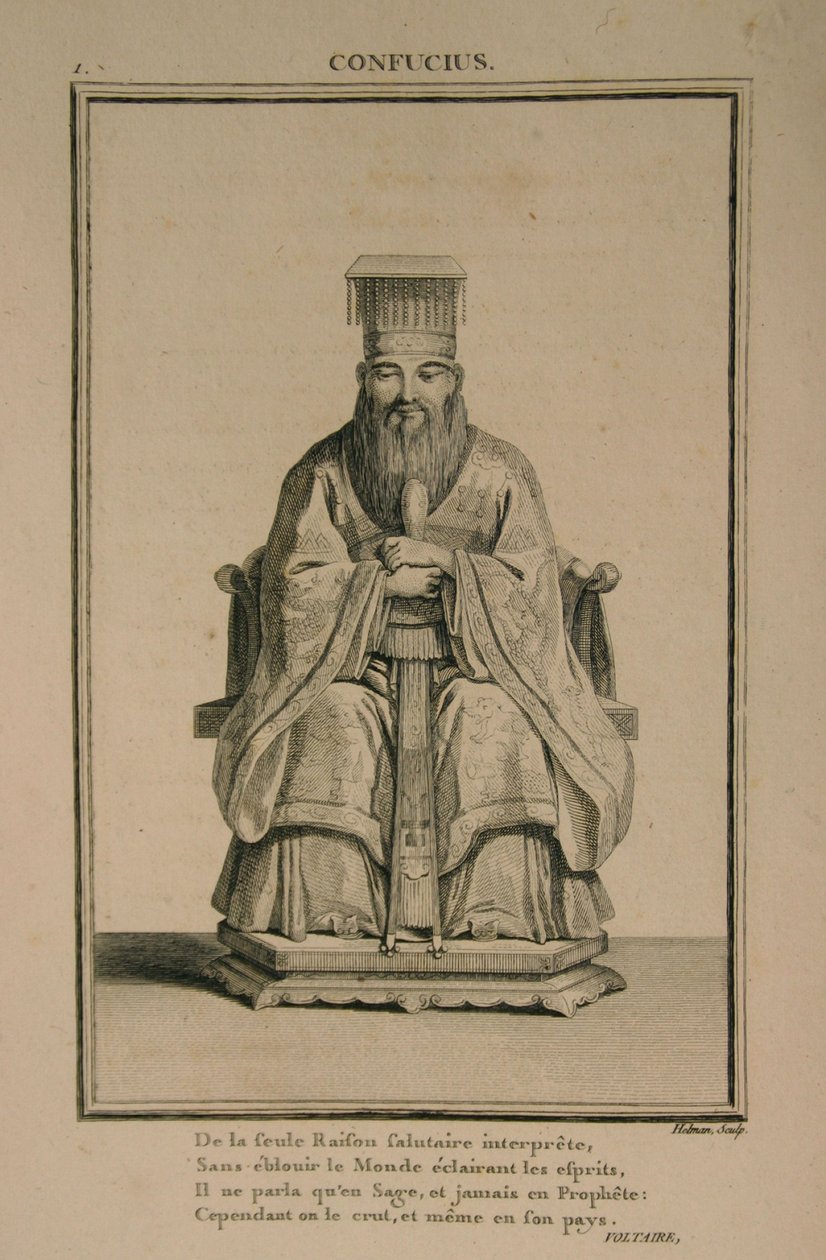 Ritratto del pensatore e filosofo sociale cinese Confucio, 1788 da Isidore Stanislas Helman