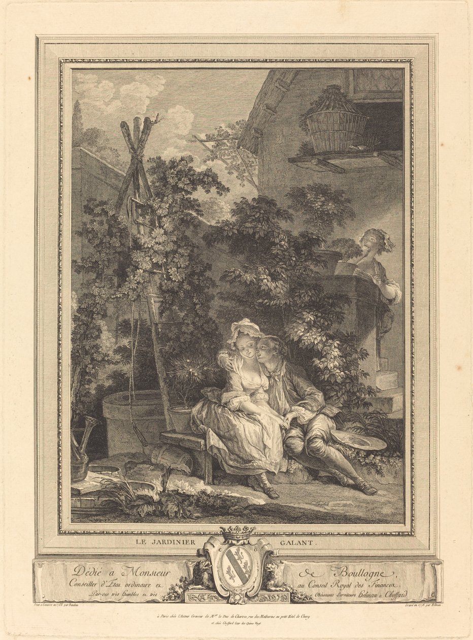 Il giardiniere galante da Isidore Stanislas Helman after Pierre Antoine Baudouin