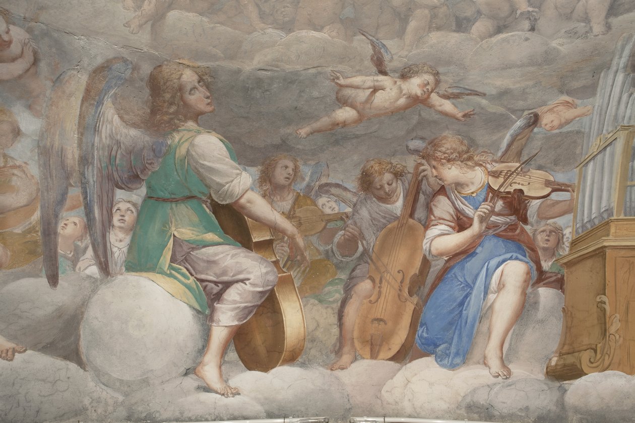 Angeli, angeli musicisti e putti, (dettaglio) da Isidoro Bianchi