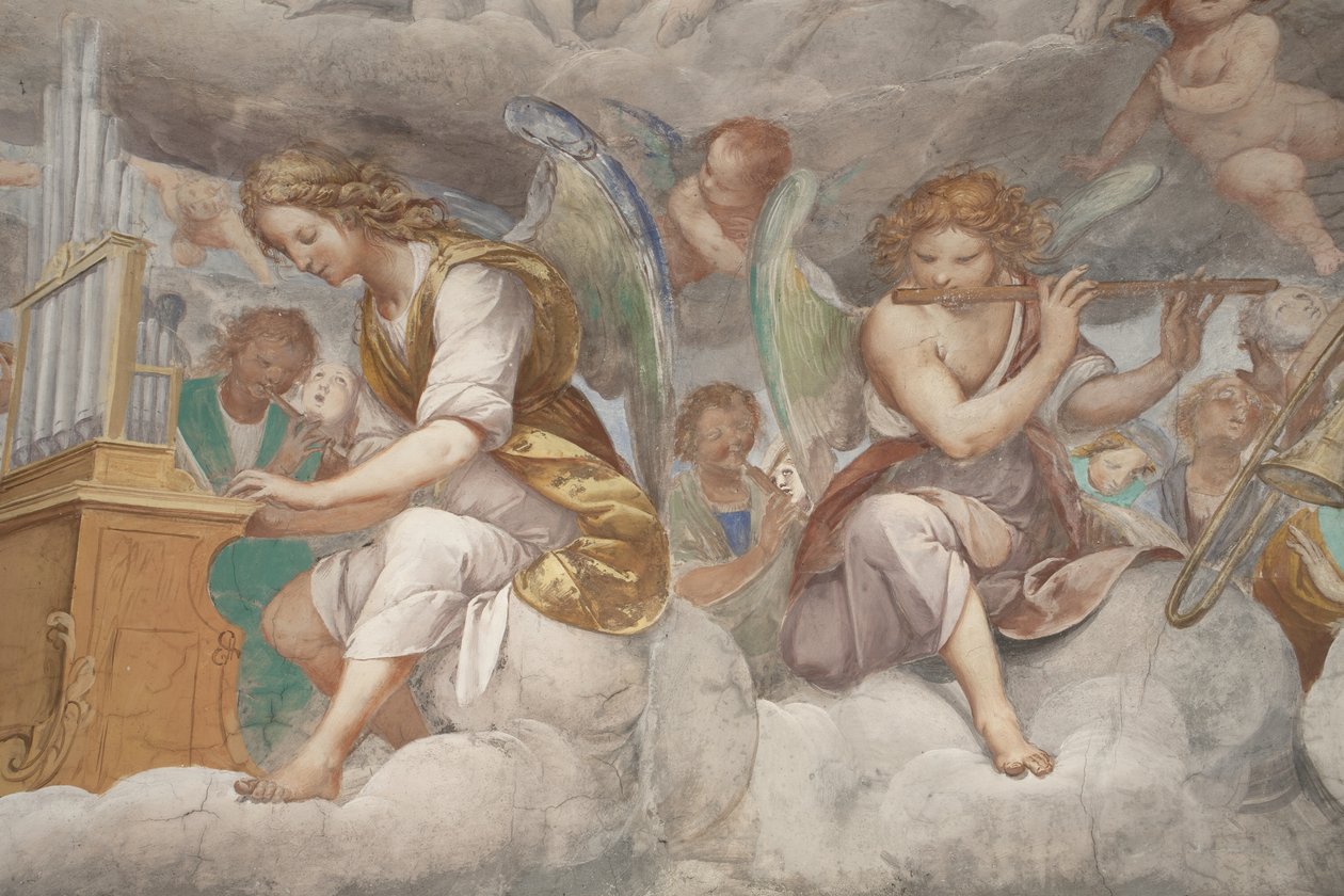 Angeli, angeli musicisti e putti, (dettaglio) da Isidoro Bianchi