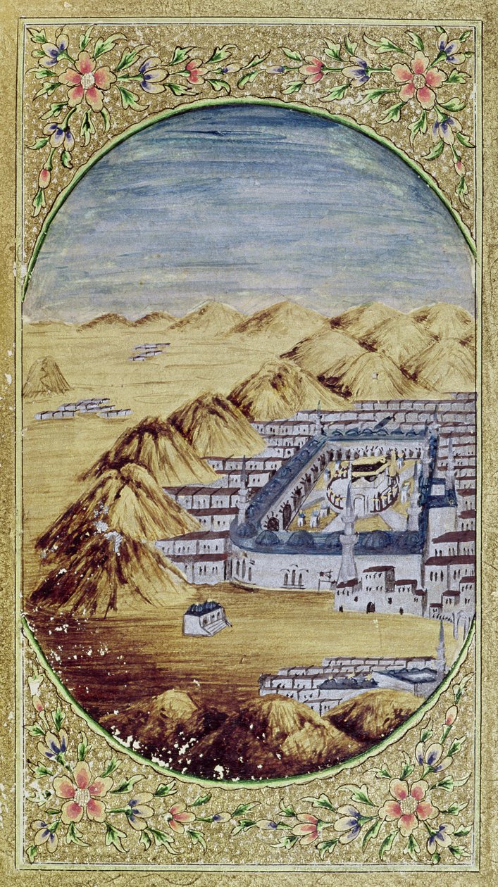 La Mecca circondata dalle montagne di Arafa da Islamic School