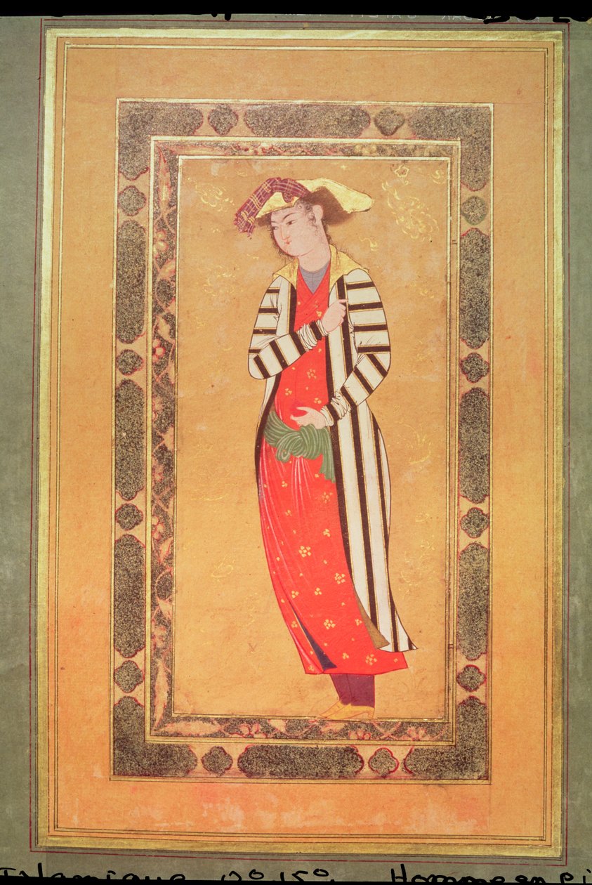 Ritratto di un uomo, da Album de Pieces Calligraphiees et de Miniatures, XIII-XV secolo da Islamic School