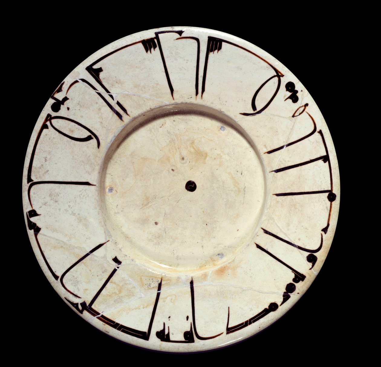 Arte islamica: grande piatto in ceramica da Samarcanda in Iran. IX o X secolo da Islamic School