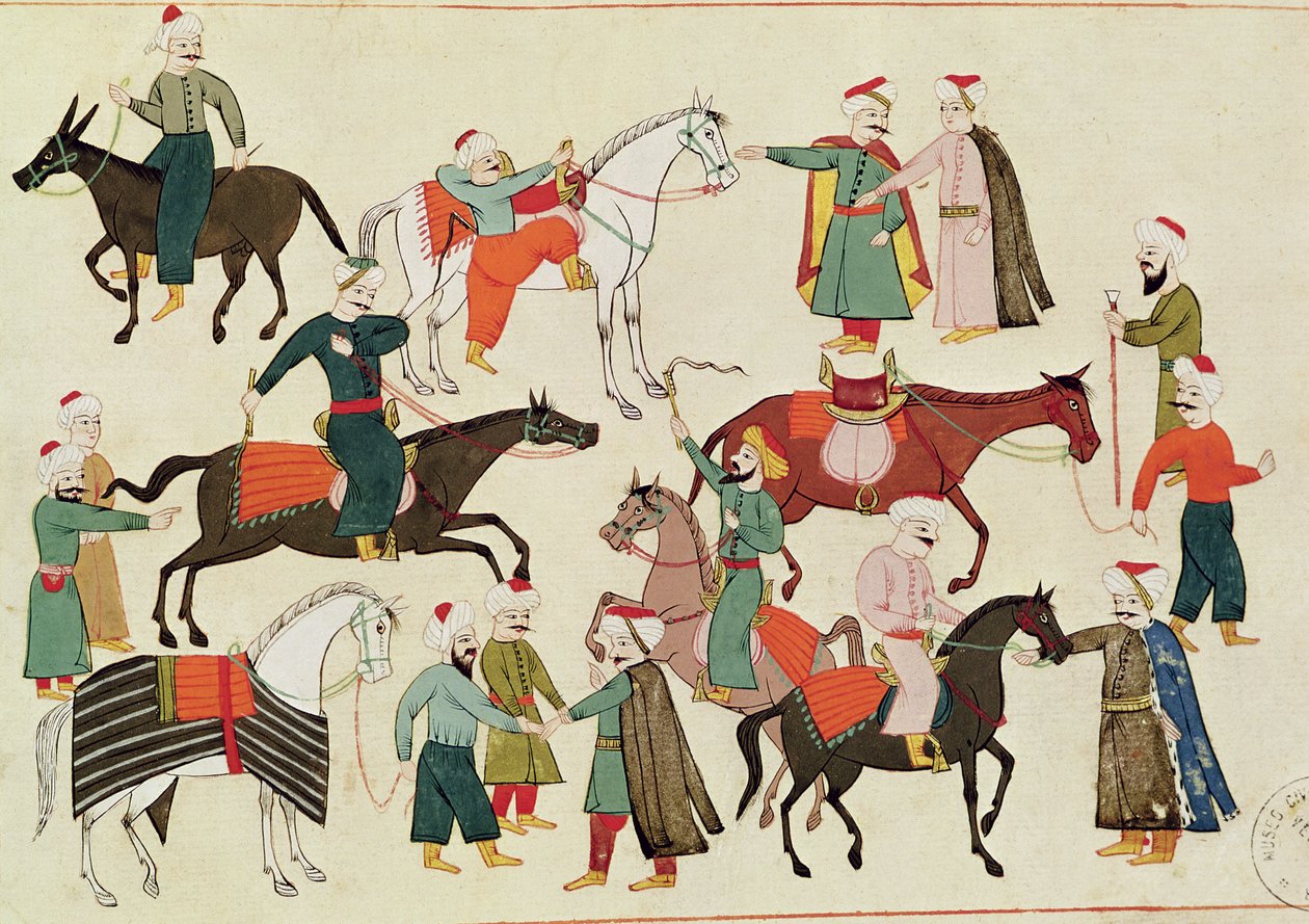 Ms 1671 Un mercato di cavalli, c.1580 da Islamic School
