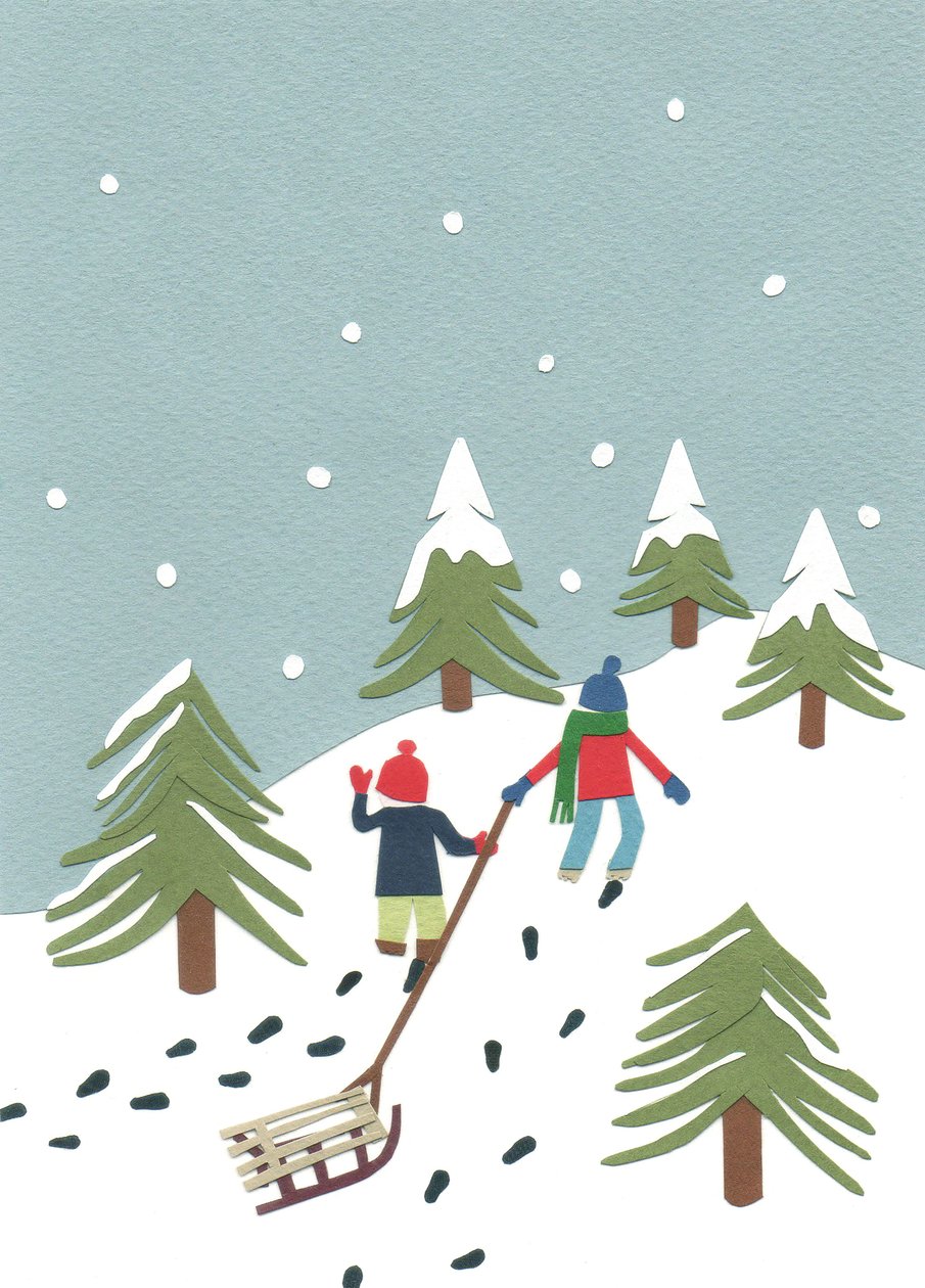 Slitta, 2014 (carta tagliata) da Isobel Barber