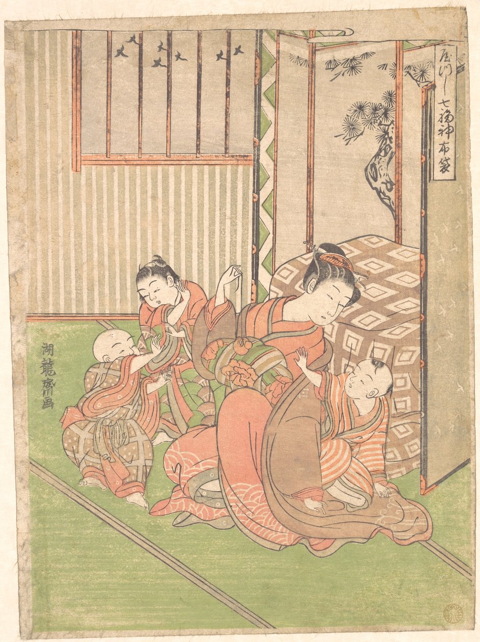 Hotei travestito o trasformato da Isoda Koryusai