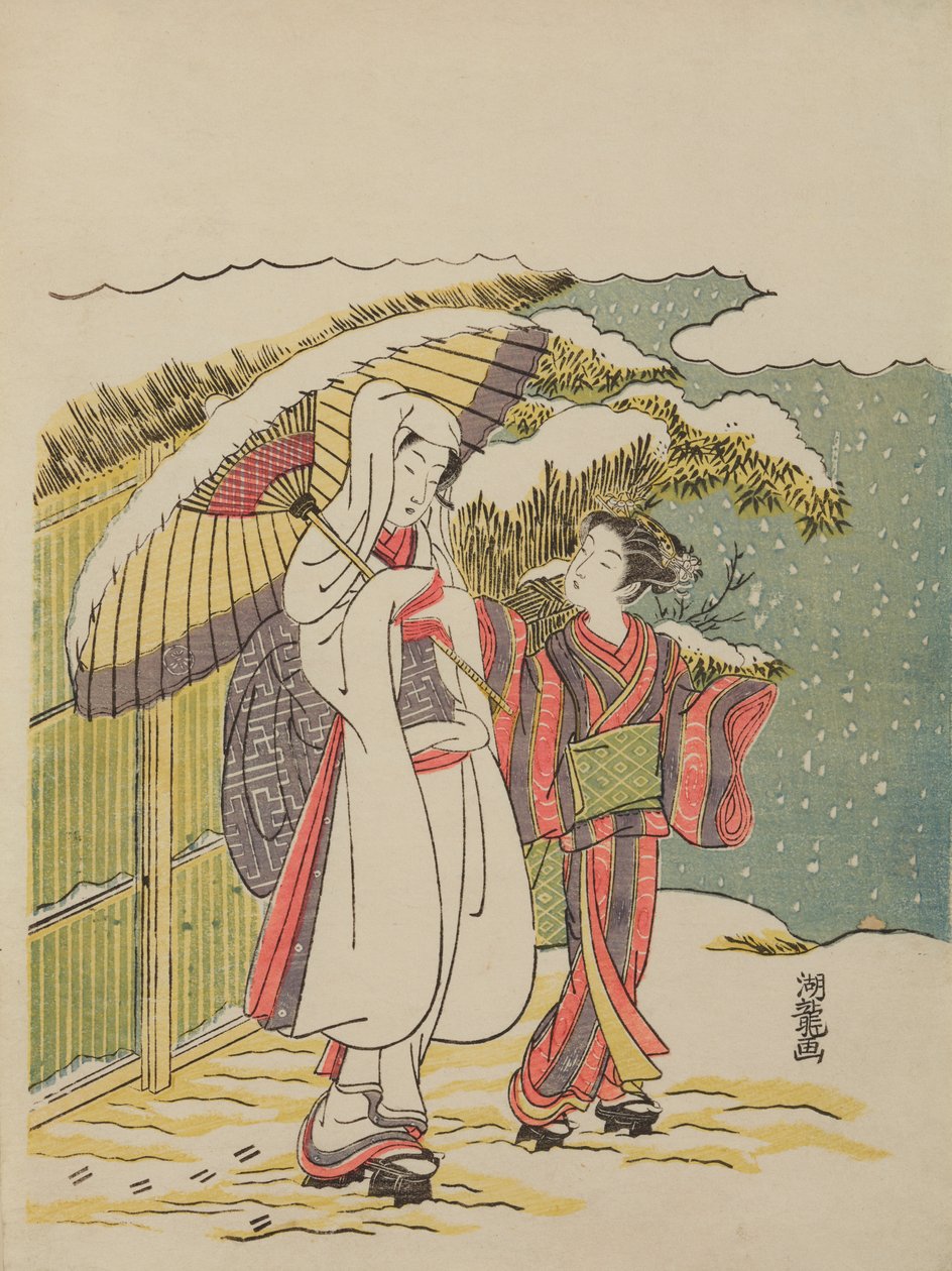 Ragazza in veste bianca da Isoda Koryusai