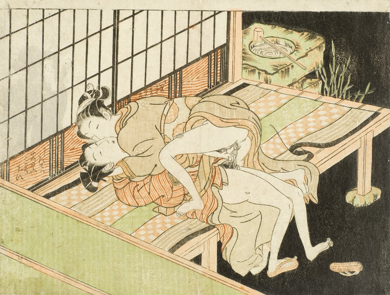 Innamorati su una veranda di notte da Isoda Koryusai