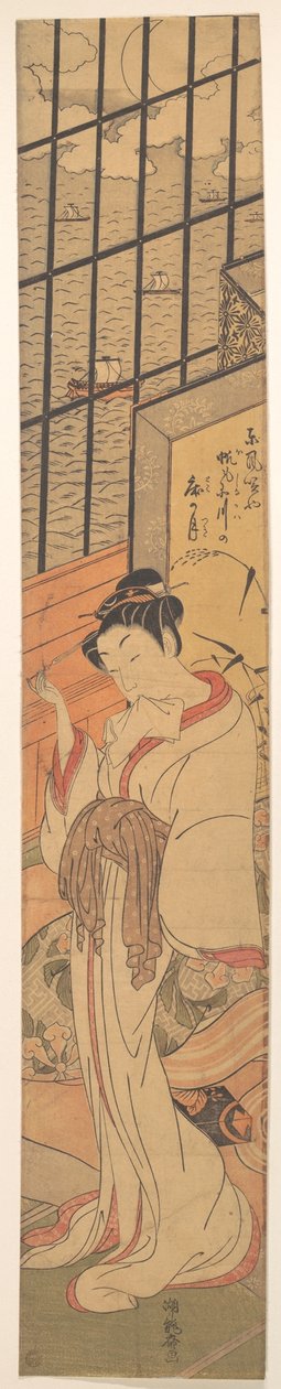 Mondaufgang über der Bucht von Edo da Isoda Koryusai