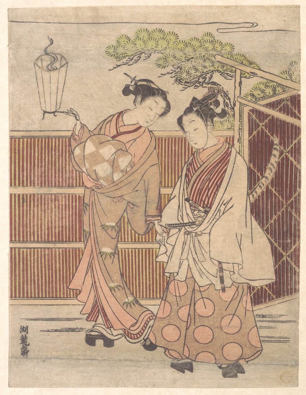 Reizei con una teshoku (lanterna a mano) da Isoda Koryusai