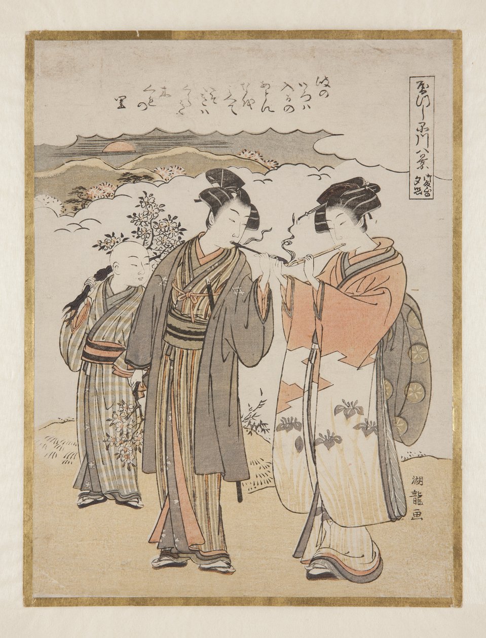 Tramonto a Kawari da Isoda Koryusai