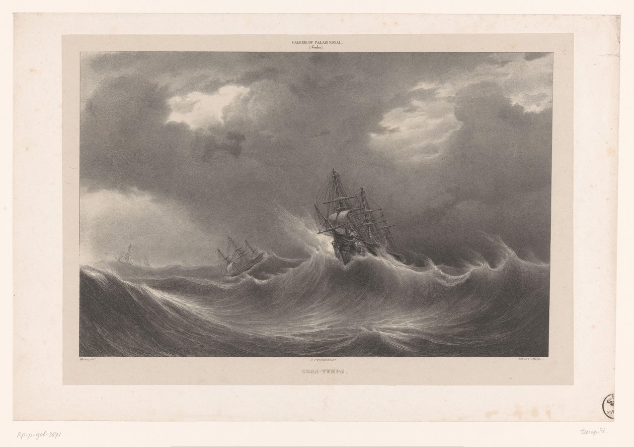 Navi in mare tempestoso (serie: Schilderijen uit de collectie van het Palais Royal) da Isodore Laurent Deroy