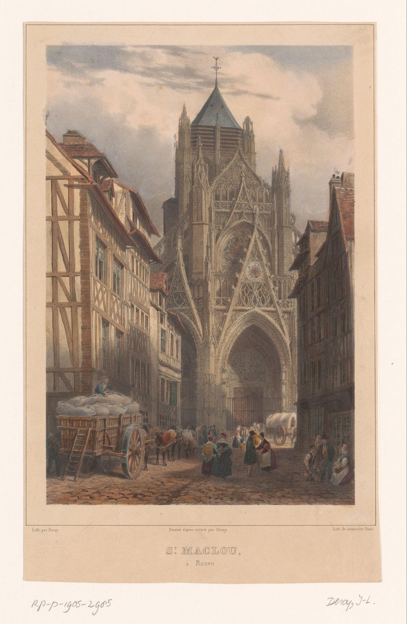 Vista della Chiesa di Saint-Maclou a Rouen da Isodore Laurent Deroy