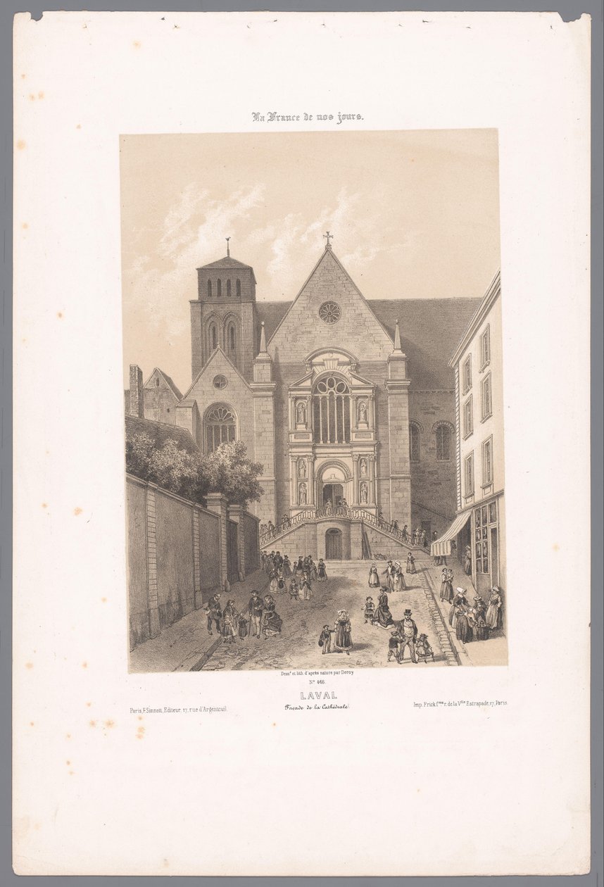 Vista della cattedrale di Sainte-Trinité a Laval (serie: Hedendaags Frankrijk) da Isodore Laurent Deroy