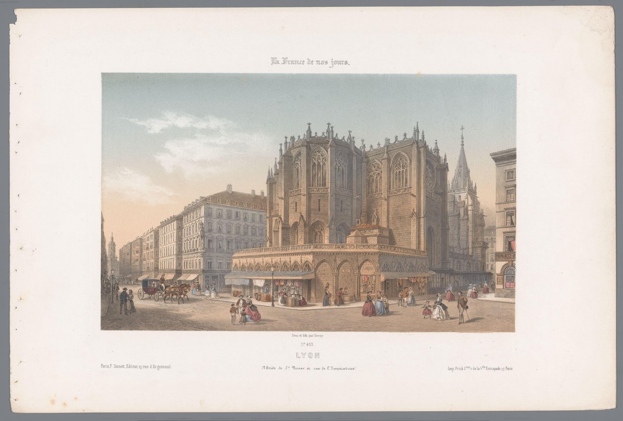 Vista della chiesa di Saint-Nizier e della rue de l