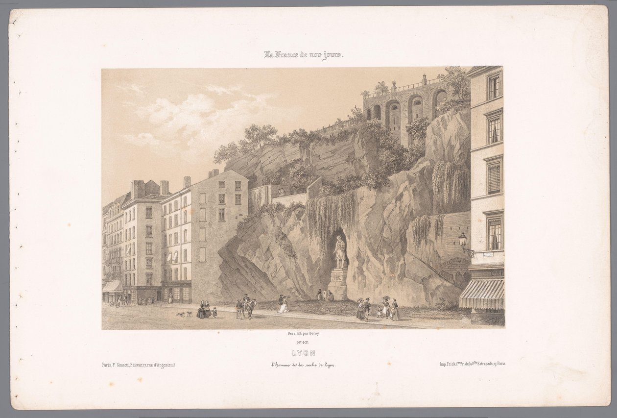 Veduta della statua di Johannes Kleberger a Lione da Isodore Laurent Deroy