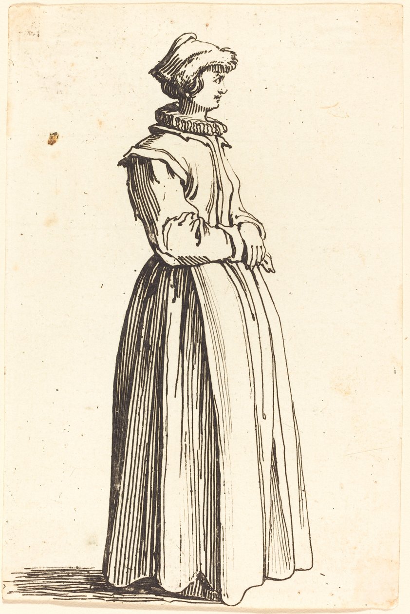 Giovane donna, di profilo, rivolta a destra da Israel Henriet after Jacques Callot