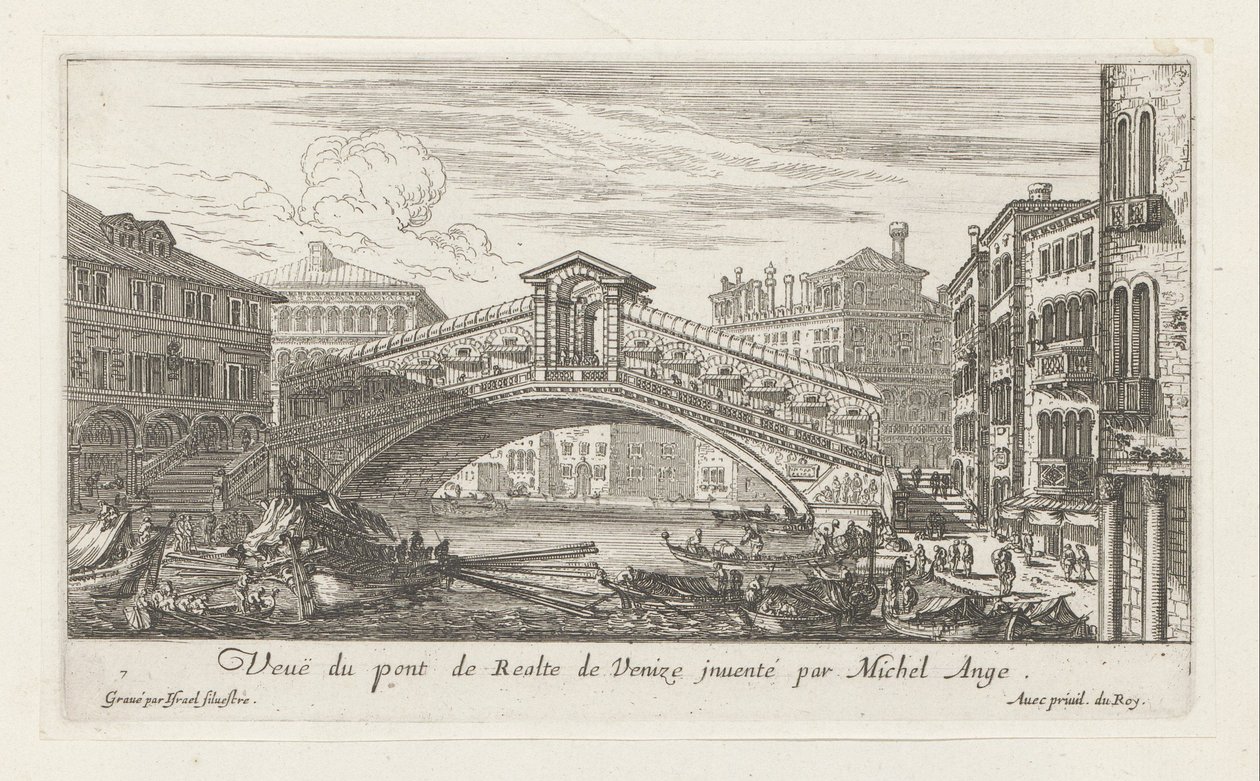 Vista del ponte di Rialto e del Canal Grande, Venezia da Israël Silvestre